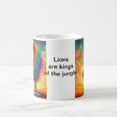 Leeuwen zijn koningen van de oerwouden koffiemokke koffiemok (Center)