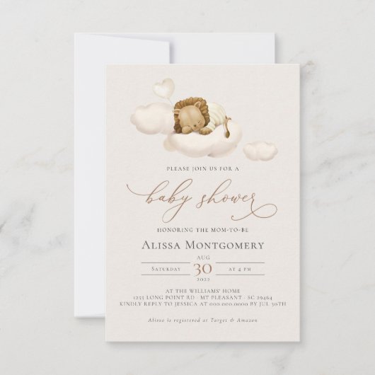 Leeuwenbaby Shower Uitnodiging (Voorkant)