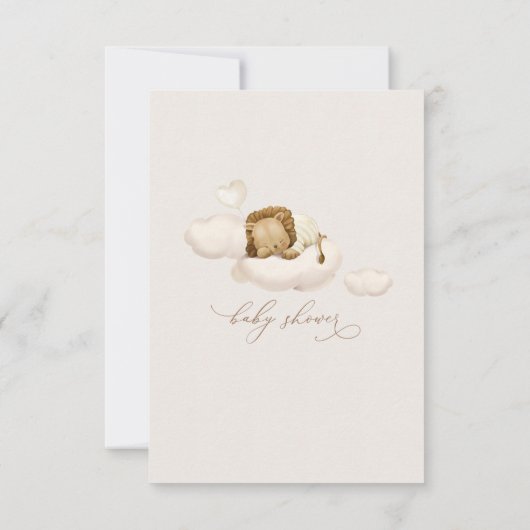 Leeuwenbaby Shower Uitnodiging (Achterkant)