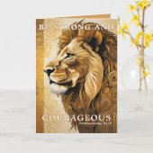 Leeuwenbijbelcitaat Wees sterk Afstuderen Kaart (Gele Bloem)