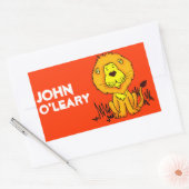 Leeuwenboek bord naam oranje id label sticker (Envelop)