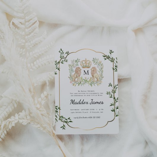 leeuwenborstel | Regal Little King eerste verjaard Kaart