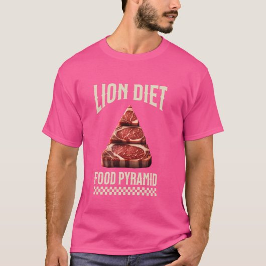 Leeuwendieet Voedselpiramide Zero Koolhydraat Carn T-shirt (Voorkant)