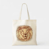 Leeuwengezicht aangepaste naam boodschappentas tote bag (Achterkant)
