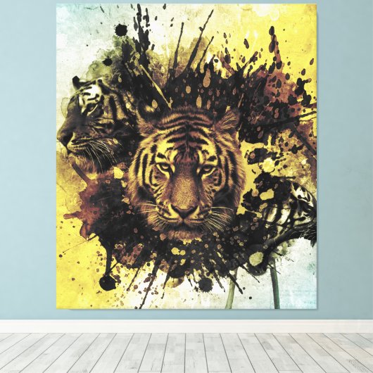 leeuwengezicht canvas afdruk (Insitu (Houten vloer))