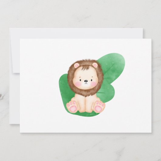 Leeuwengezicht Foto Uitnodiging (Achterkant)