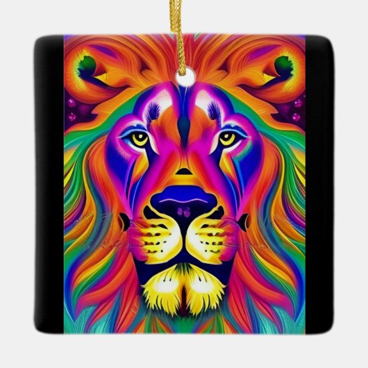 leeuwengezicht keramisch ornament (Voorkant)