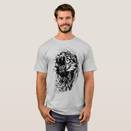 Leeuwengezicht, majestueuze leeuw, wilde leeuw t-shirt (Voorkant volledig)