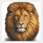 Leeuwengezicht Stickers & Labels | Cute Diersticke (Voorkant)