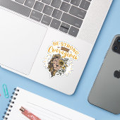 Leeuwengezicht Wees sterk en moedig Sticker (Laptop met iPhone)