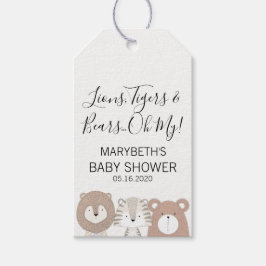 Leeuwengigers en Beren Dierlijk Baby shower Cadeau Cadeaulabel