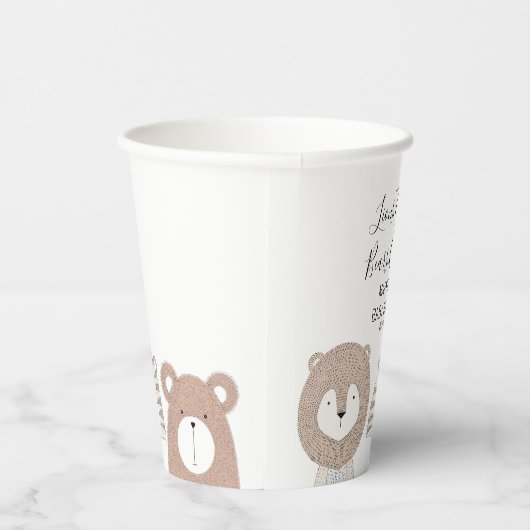 Leeuwengigers en Beren Dierlijk Baby shower Papieren Bekers (Rechts)