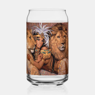 Leeuwengodin Egyptische prinses Glass Blikvorm Glas