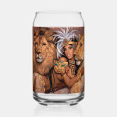 Leeuwengodin Egyptische prinses Glass Blikvorm Glas (Achterkant)
