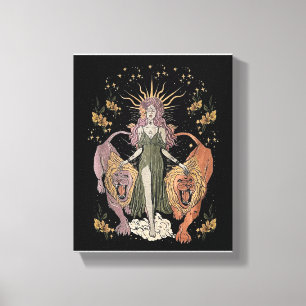 Leeuwengodin Sekhmet Leeuwin Egyptische Godin Leeu Canvas Afdruk