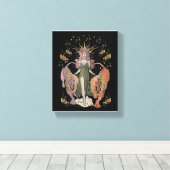 Leeuwengodin Sekhmet Leeuwin Egyptische Godin Leeu Canvas Afdruk (Insitu (Houten vloer))