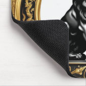 Leeuwengoud en zwart sier lijst muismat (Hoek)