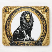 Leeuwengoud en zwart sier lijst muismat (Voorkant)