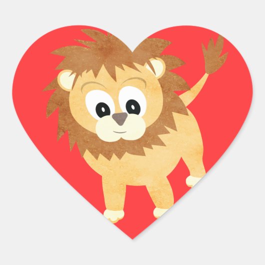 Leeuwenhart Baby Lion Cub Hart Sticker (Voorkant)