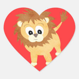 Leeuwenhart Baby Lion Cub Hart Sticker