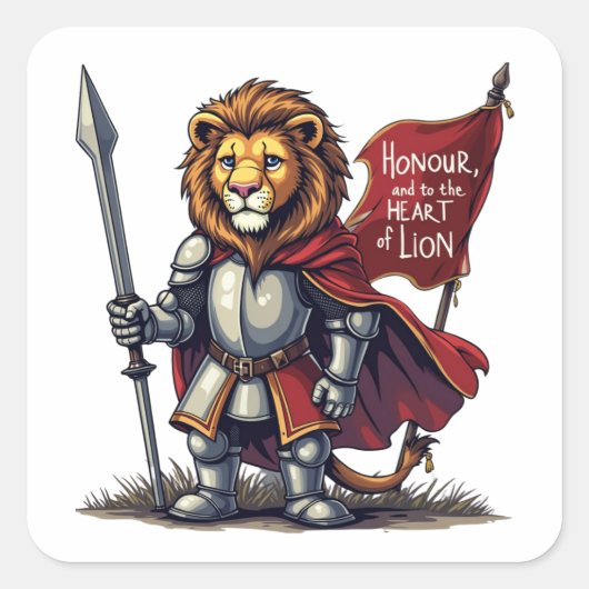 Leeuwenhart Vierkante Sticker (Voorkant)