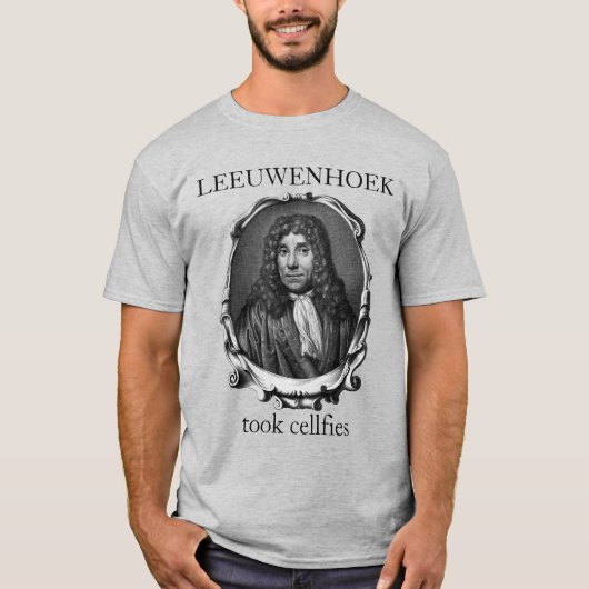 Leeuwenhoek Took Cellfies T-shirt (Voorkant)
