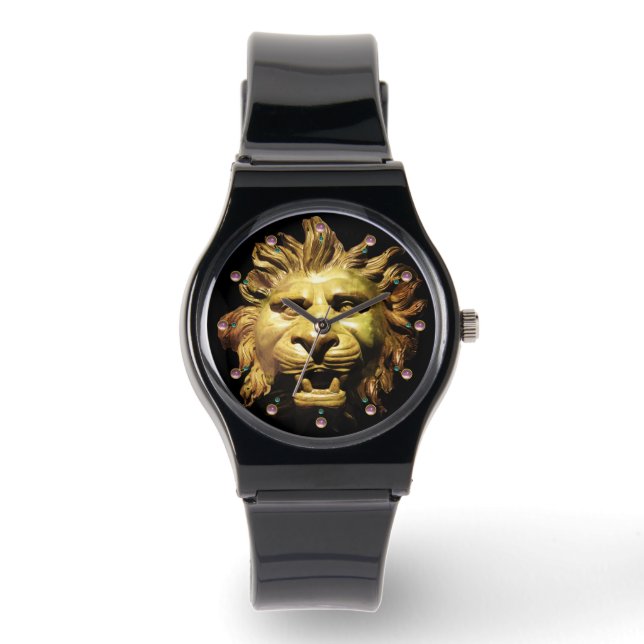 LEEUWENHOOFD IN BRONZEN boegbeeld Antiek Romeins S Horloge (Voorkant)