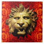 LEEUWENHOOFD IN BRONZEN boegbeeld Antiek Romeins S Tegeltje (Voorkant)