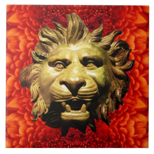 LEEUWENHOOFD IN BRONZEN boegbeeld Antiek Romeins S Tegeltje