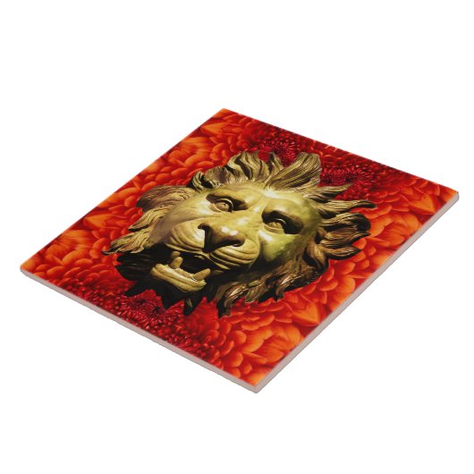 LEEUWENHOOFD IN BRONZEN boegbeeld Antiek Romeins S Tegeltje (Zijkant)