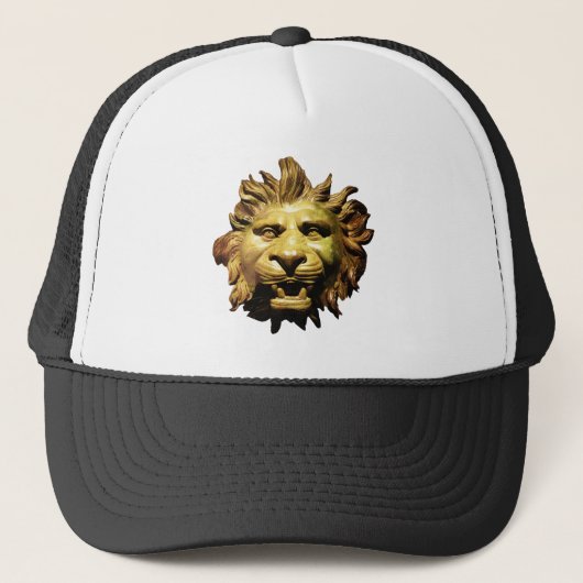 LEEUWENHOOFD IN BRONZEN boegbeeld Antiek Romeins S Trucker Pet (Voorkant)