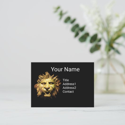LEEUWENHOOFD IN BRONZEN boegbeeld Antiek Romeins S Visitekaartje (Staand voorkant)