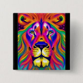 leeuwenknop vierkante button 5,1 cm (Voorkant)