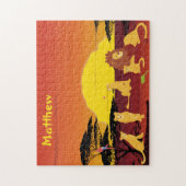 Leeuwenkoning van de Jungle Persoonlijke Afrika Legpuzzel (Verticaal)