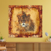 Leeuwenkoning van het Oerwoud Egyptisch Grunge Art Canvas Afdruk (Insitu (Woonkamer))