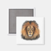 Leeuwenkoning van het oerwoud Realistische manneli Magneet (Voorkant / Achterkant)