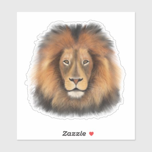 Leeuwenkoning van het oerwoud Realistische manneli Sticker (Vel)