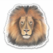 Leeuwenkoning van het oerwoud Realistische manneli Sticker (Voorkant)