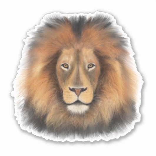 Leeuwenkoning van het oerwoud Realistische manneli Sticker (Voorkant)