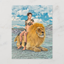 Leeuwenkoningin Fantasie Briefkaart