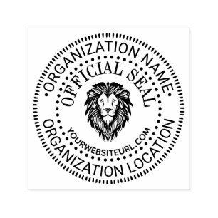 Leeuwenkop #3 Generiek Officiële Zegel Naam Locati Zelfinktende Stempel