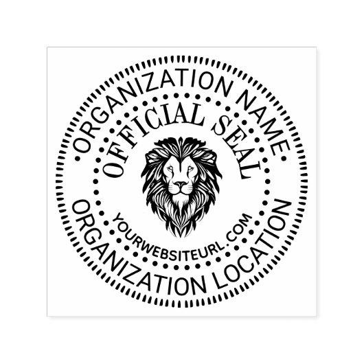 Leeuwenkop #3 Generiek Officiële Zegel Naam Locati Zelfinktende Stempel (Design)
