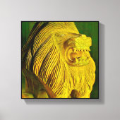 Leeuwenkop Beeldhouwwerk Canvasprint Canvas Afdruk (Voorkant)