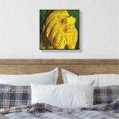 Leeuwenkop Beeldhouwwerk Canvasprint Canvas Afdruk (Insitu (Slaapkamer))