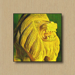 Leeuwenkop Beeldhouwwerk Canvasprint Canvas Afdruk