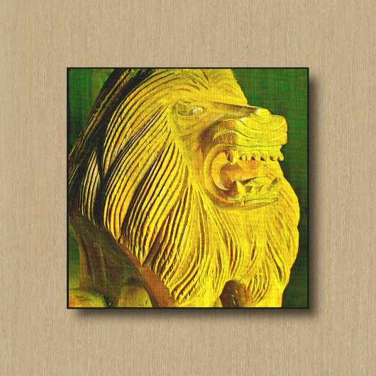 Leeuwenkop Beeldhouwwerk Canvasprint Canvas Afdruk