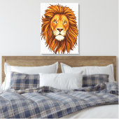Leeuwenkop canvasprint canvas afdruk (Insitu (Slaapkamer))