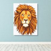 Leeuwenkop canvasprint canvas afdruk (Insitu (Houten vloer))