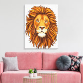 Leeuwenkop canvasprint canvas afdruk (Insitu (Woonkamer))