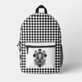 Leeuwenkop in kruisrugzak bedrukte rugzak